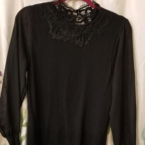 Massini Black Lace Applique Top